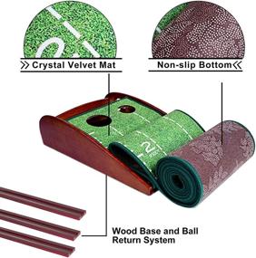 img 2 attached to Enhance Your Golf Prowess at Home and Office with GLOTOP Golf 🏌️ Putting Green Mat - Auto Ball Return, Crystal Velvet Mat, Solid Wood Base