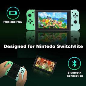 img 3 attached to KIVNGAEM Joy-Con Controller for Nintendo Switch/Switch Lite - Wireless Gamepad with Grip Stand, Motion Control, Vibration, Screenshot/Video Capture - Green/Blue