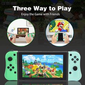 img 2 attached to KIVNGAEM Joy-Con Controller for Nintendo Switch/Switch Lite - Wireless Gamepad with Grip Stand, Motion Control, Vibration, Screenshot/Video Capture - Green/Blue