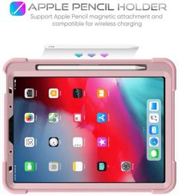 img 2 attached to 💪 Slim Shockproof Rugged High Impact Protective Case for iPad Air 4th Generation & iPad Pro 11 Inch 3rd Generation 2021/2020/2018 - AZZSY, Rose Gold (Supports 2nd Gen Apple Pencil Charging)