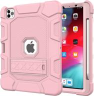 💪 slim shockproof rugged high impact protective case for ipad air 4th generation & ipad pro 11 inch 3rd generation 2021/2020/2018 - azzsy, rose gold (supports 2nd gen apple pencil charging) logo