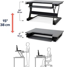 img 1 attached to Повышайте производительность с помощью Ergotron WorkFit-T Конвертер стола-стойки: Двухмониторный регулируемый стол-подъемник - ширина 35 дюймов, черный.