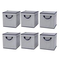 📦 organize and declutter with delta children lidded storage bins, navy, 6-pack logo