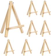 🎨 portable natural pine wood tripod easel stand for kids, students, and artists – ideal for painting, sketching, and displaying photos (9 inch tall) (pack of 8) logo