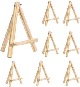 img 4 attached to 🎨 Portable Natural Pine Wood Tripod Easel Stand for Kids, Students, and Artists – Ideal for Painting, Sketching, and Displaying Photos (9 Inch Tall) (Pack of 8)