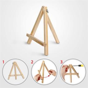 img 2 attached to 🎨 Portable Natural Pine Wood Tripod Easel Stand for Kids, Students, and Artists – Ideal for Painting, Sketching, and Displaying Photos (9 Inch Tall) (Pack of 8)