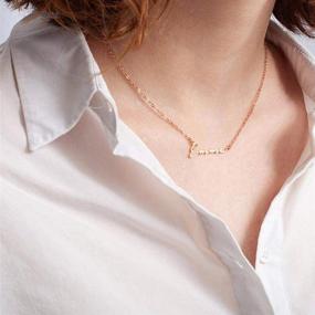 img 3 attached to Customizable 18K Gold Plated Name Necklace for Women, Girls, Kids & Teens - M MOOHAM Gold Personalized Name Necklaces with Plate Monogram Design