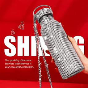 img 2 attached to 💎 Diamond Water Bottle - Glamorous Diamond Vacuum Flask with Sparkling Glitter - Insulated Thermos for Women - Refillable High-end Stainless Steel Bottle with Lid - Silver - 750ml