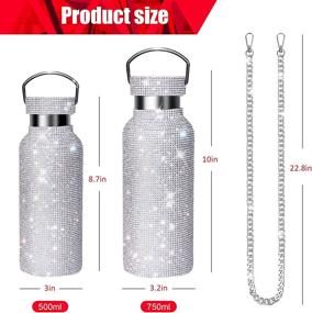 img 3 attached to 💎 Diamond Water Bottle - Glamorous Diamond Vacuum Flask with Sparkling Glitter - Insulated Thermos for Women - Refillable High-end Stainless Steel Bottle with Lid - Silver - 750ml