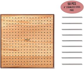 img 1 attached to 🔲 Olikraft Handcrafted Wooden Blocking Board - Premium Kit with Stainless Steel Rod Pins and Stand - Perfect Gifts for Knitting, Crochet, and Granny Squares Enthusiasts (8 inches)