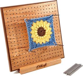 img 4 attached to 🔲 Olikraft Handcrafted Wooden Blocking Board - Premium Kit with Stainless Steel Rod Pins and Stand - Perfect Gifts for Knitting, Crochet, and Granny Squares Enthusiasts (8 inches)