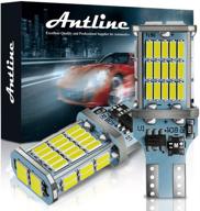 🔆 antline ultra bright white led bulb 921 912 906 t15 w16w, canbus 48-smd 4014 chipsets, 1300 lumens, car backup reverse center high mount stop light bulbs (pack of 2) logo