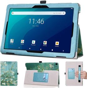 img 4 attached to 🌸 DMLuna Folio Leather Cover with Hand Strap and Card Slot for Onn 10.1 Tablet 2020 Tablet Generation 2 (Model: 100011886) ONLY- Blossom (NOT COMPATIBLE with Onn 10.1 Tablet Pro Model:100003562 / ONA19TB003)