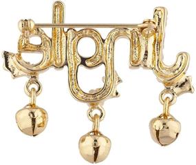 img 2 attached to 🔔 LUX ACCESSORIES Gold Tone Christmas Xmas Holiday Jingle Bell Brooch Pin