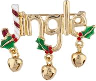 🔔 lux accessories gold tone christmas xmas holiday jingle bell brooch pin logo