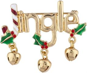 img 3 attached to 🔔 LUX ACCESSORIES Gold Tone Christmas Xmas Holiday Jingle Bell Brooch Pin