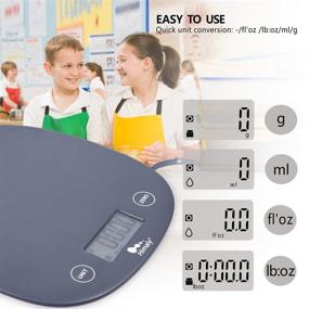 img 2 attached to 11 lb/5kg Digital Multifunction Kitchen Food Scale with 4 Unit Measurement for Cooking and Baking - Lightweight Food Liquid Scale