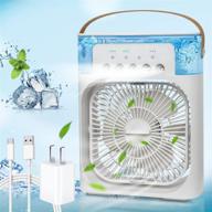portable air conditioner fan with led light | mini evaporative cooler | timer, 3 wind speeds, 3 spray modes | 600ml large tank | ideal for office, home, bedroom, dorm, and travel logo