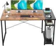 rustic and black 47-inch computer desk with storage shelves – ideal for home office, study, pc gaming workstation, and bedroom логотип