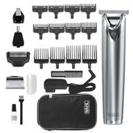 🧔 wahl stainless steel lithium ion 2.0+ slate beard trimmer for men - electric shaver, nose & ear trimmer, rechargeable all-in-one men's grooming kit - model 9864ss, 23-piece set logo