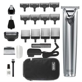 img 4 attached to 🧔 Wahl Stainless Steel Lithium Ion 2.0+ Slate Beard Trimmer for Men - Electric Shaver, Nose & Ear Trimmer, Rechargeable All-In-One Men's Grooming Kit - Model 9864SS, 23-Piece Set