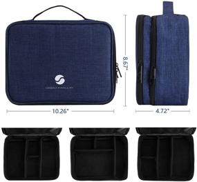 img 1 attached to Водонепроницаемая сумка-органайзер для электроники для путешествий - большая сумка с двухслойным кабельным хранителем для электронных аксессуаров, проводов, энергобанка и планшета (до 11-дюймового iPad) - королевский синий.