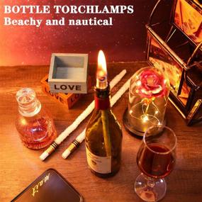 img 3 attached to Nuanchu Wine Bottle Torch Hardware Kit - Brass Torch Wick Holders, 13.78 Inch Fiberglass Replacement Torch Wicks, and Copper Lamp Cover - Indoor Outdoor DIY Homemade