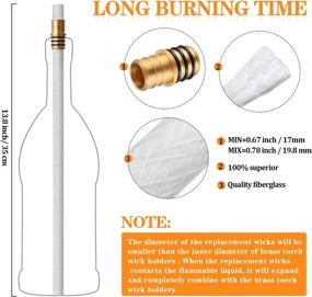 img 1 attached to Nuanchu Wine Bottle Torch Hardware Kit - Brass Torch Wick Holders, 13.78 Inch Fiberglass Replacement Torch Wicks, and Copper Lamp Cover - Indoor Outdoor DIY Homemade