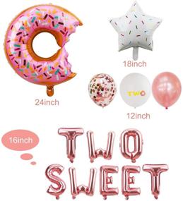 img 2 attached to Lnlofen Two Sweet Donut Birthday Party Supplies: Complete 46Pcs Set for Baby 2nd Birthday Decoration - Perfect Donut Themed Party Decorations for Girls - Includes Balloons, Cake Topper, Banner, Swirls, Star Foil