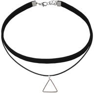 jczr y leather triangle necklace geometric logo