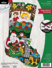 img 4 attached to Bucilla Night Applique Christmas Stocking