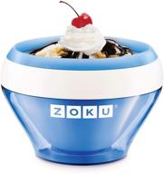 🍦 zoku ice cream maker: compact bowl with stainless steel freezer core for soft serve, frozen yogurt, ice cream & more in minutes! bpa-free, 6 colors (blue) logo