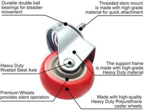 img 2 attached to Caster Wheels Swivel Casters Polyurethane