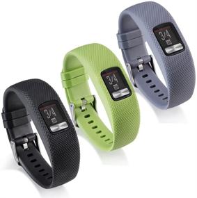img 4 attached to 3-Pack Silicone Replacement Watchband Straps for Garmin Vivofit 4 Band - Compatible with Garmin Vivofit 4 Fitness Tracker (Small, No Tracker Included)