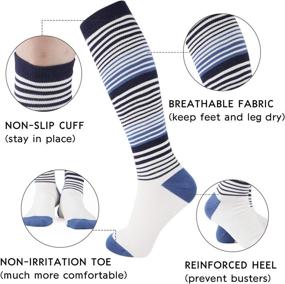 img 1 attached to +MD 3 Pairs Bamboo Compression Socks | Moisture-Wicking | 8-15 mmHg | Women & Men