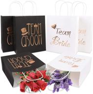 partytalk 12pcs rose gold foiled team bride team groom gift bags - perfect wedding party favors! logo