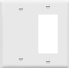 img 4 attached to 🧱 ENERLITES Combination Decorator Rocker/Blank Outlet Wall Plate, Standard Size, 2-Gang 4.5" x 4.57” Light Switch Cover, UL Listed, White