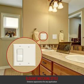 img 1 attached to 🧱 ENERLITES Combination Decorator Rocker/Blank Outlet Wall Plate, Standard Size, 2-Gang 4.5" x 4.57” Light Switch Cover, UL Listed, White