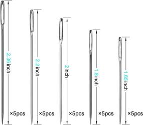 img 3 attached to 🧵 Набор из 25 больших глазных ручных швейных иголок AIEX с большим глазом для шитья в прозрачной трубке - Размеры: 1,65", 1,8", 2", 2,2", 2,36