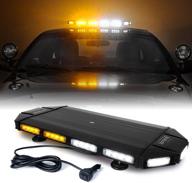 🚓 xprite 27-inch white amber emergency strobe light bar for tow trucks construction vehicle patrol cars snowplow safety - black hawk high intensity led warning security rooftop caution lightbar logo