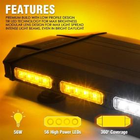 img 3 attached to 🚓 Xprite 27-inch White Amber Emergency Strobe Light Bar for Tow Trucks Construction Vehicle Patrol Cars Snowplow Safety - Black Hawk High Intensity LED Warning Security Rooftop Caution Lightbar