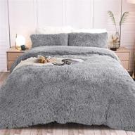 junovo luxury shaggy bedding comforter logo