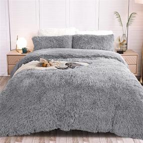 img 4 attached to Junovo Luxury Shaggy Bedding Comforter