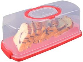 img 4 attached to 🍞 Red Portable Bread Box: Organizer for Loaf Cakes, Bagels, and Pastries