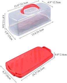 img 3 attached to 🍞 Red Portable Bread Box: Organizer for Loaf Cakes, Bagels, and Pastries