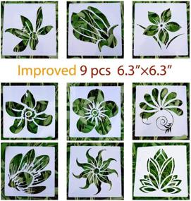 img 4 attached to 🌸 ‍🌸 SOOQOO Flower Graffiti Stencils - PET Cake Templates - Set of 9 DIY Drawing Stencils - Ideal for Painting Art Projects and Parent-Child Interactive Learning - Reusable