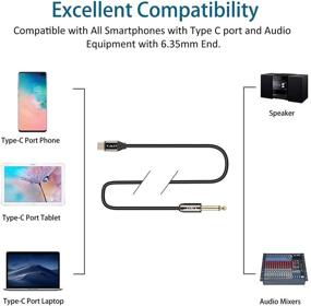 img 2 attached to J&D USB-C to 6.35mm 1/4 inch TS Audio Cable | Gold Plated USB Type C to 6.35mm 1/4 inch Male TS Mono Interconnect PVC Shelled Aux Adapter Cable | 3.3 Ft Length