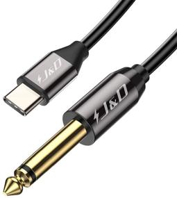 img 4 attached to J&D USB-C to 6.35mm 1/4 inch TS Audio Cable | Gold Plated USB Type C to 6.35mm 1/4 inch Male TS Mono Interconnect PVC Shelled Aux Adapter Cable | 3.3 Ft Length