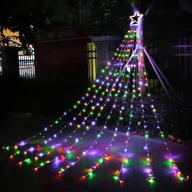 multicolor outdoor christmas star lights string - 317 led 11.5ft tree lights, 8 modes & timer - festive yard, party, and holiday decorations логотип