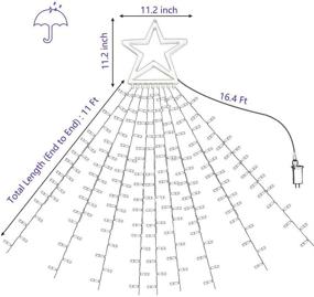 img 1 attached to Multicolor Outdoor Christmas Star Lights String - 317 LED 11.5ft Tree Lights, 8 Modes & Timer - Festive Yard, Party, and Holiday Decorations